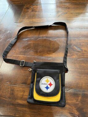 NFL Crossbody Handbag Women's Purse Bag Embroidered Logo Steelers